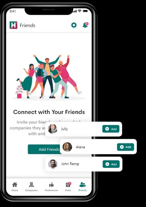 Invite and connect with your friends